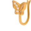 MySouq.Store 1Pcs Zircon Butterfly Nose Ring Copper Fake Piercing Clip On Nose Hoop Ring Body Jewelry Rhinestone Non Pierced Ear Clip Cuff Party-B0F31ZVYR2