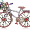 MySouqEg Store 1Pcs New Arrival Creative Vintage Bicycle Luxury Rhinestone Brooches Pins For Women Men Flower Bike Badges Corsage Jewelry 5cmX4cm (BIC)-B0F32P4V5M