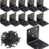 MySouqEg-Store Set of 12 Reinforced Black Right Angle Brackets (30X30mm), 90 Degree Iron Angle Bracket - Bracket Joint Bracket, Durable Stability for Your Carpentry Projects-B0F8BYHJQ6