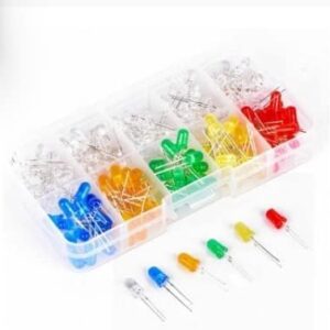 MySouqEg Store 50Pces Light Emitting Diodes 6 Colors Electronic Components 5mm Assorted Color DIY LED Light Emitting Diodes Set Box-B0F8P29KBL