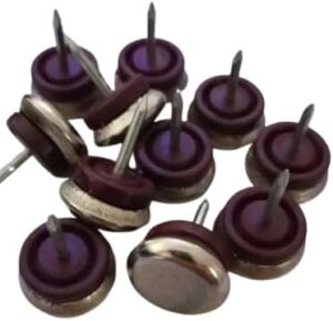 [15 Pcs- 20mm ] Small & medium Mixed Thickened Furniture Glide,Nail-On Nylon Slider Pad Floor Protector for Wooden Leg Feet Of Chair Table Sofa Browne-B0F9LNFSPP