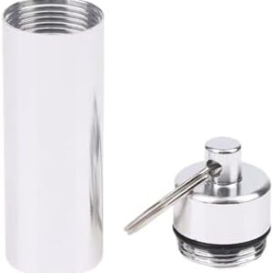 21RPVVeXkDL._AC_ B0FBLGV4LJ- New Medicine Box Health Care Waterproof Aluminum Pill Box Case Bottle Cache Drug Holder For Traveling Camping Container Keychain (A5 2Rooms 10.3cm*1.2cm)