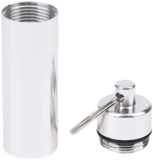 B0FBLGV4LJ- New Medicine Box Health Care Waterproof Aluminum Pill Box Case Bottle Cache Drug Holder For Traveling Camping Container Keychain (A5 2Rooms 10.3cm*1.2cm)