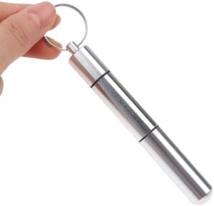 B0FBLH3N1H- New Medicine Box Health Care Waterproof Aluminum Pill Box Case Bottle Cache Drug Holder For Traveling Camping Container Keychain (A2 One Room 6Cm*1.7cm)