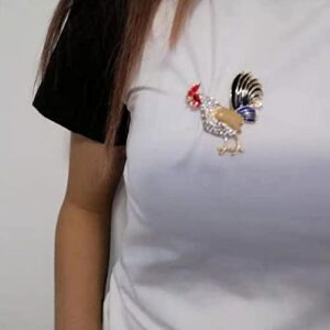 B0FBL4D1XT- Cute Colour Rooster Brooches Pin For Women Enamel Animal Brooch Broches Crystal Cock Jewelry Pins Gift