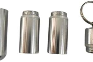B0FBLGV4LJ- New Medicine Box Health Care Waterproof Aluminum Pill Box Case Bottle Cache Drug Holder For Traveling Camping Container Keychain (A5 2Rooms 10.3cm*1.2cm)