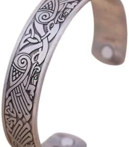 (B0DT8G3KW5)1Pcs Classic Bio Magnetic Copper Color Alloy Bracelet Cuff Bangle for Men Women Fashion Jewelry Gifts As Shown