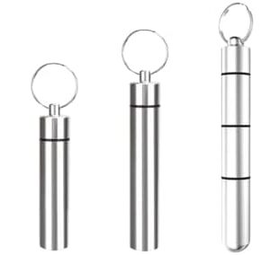 B0FBLGV4LJ-MySouqEg Store New Medicine Box Health Care Waterproof Aluminum Pill Box Case Bottle Cache Drug Holder For Traveling Camping Container Keychain (A5 2Rooms 10.3cm*1.2cm)