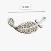 B0FBRBNRJ1-mysouq.store Brooch Women Leaf Silver Tone Rhinestone Wedding Gift- Very Small 3.5 Cm Max البروش صغير جدا ولا يتجاوز 3.5 سم طول يرجي مراعاة ذلك قبل الشراء ٍ Shape 2