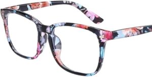 (B0FFZB2Q6R) Rivet Anti Blue Light Glasses Frame For Men Women Retro Transparent Optical Spectacle Eyeglass Computer Blue Blocking Eyewear - Frame Color: C5 -Colored - L14.1Cm* lens higher 4.7cm