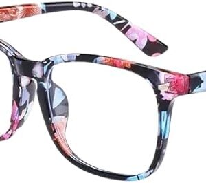 31ss9EEjS+L._AC_ (B0FFZB2Q6R) Rivet Anti Blue Light Glasses Frame For Men Women Retro Transparent Optical Spectacle Eyeglass Computer Blue Blocking Eyewear - Frame Color: C5 -Colored - L14.1Cm* lens higher 4.7cm