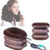 (B0FF2NC5VD) Inflatable Cervical Neck Traction Device - 3-Layer Air Pump Neck Stretcher for Pain Relief, Spinal Decompression, & Posture Support | Portable Home & Office Neck Pillow Collar