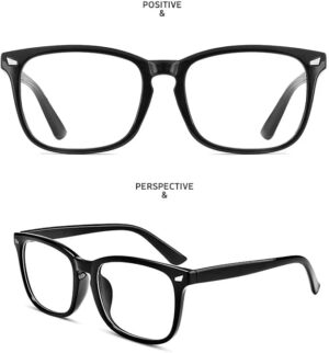 (B0FFZB2Q6R) Rivet Anti Blue Light Glasses Frame For Men Women Retro Transparent Optical Spectacle Eyeglass Computer Blue Blocking Eyewear - Frame Color: C5 -Colored - L14.1Cm* lens higher 4.7cm