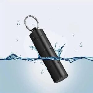 B0FBW68K66-1PC Portable Aluminum Survival Waterproof Pill Box Container Medicine Storage Case First-Aid Bottle With Key Ring Travel Kits