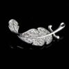 B0FBRBNRJ1-mysouq.store Brooch Women Leaf Silver Tone Rhinestone Wedding Gift- Very Small 3.5 Cm Max البروش صغير جدا ولا يتجاوز 3.5 سم طول يرجي مراعاة ذلك قبل الشراء ٍ Shape 2