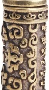 41U0Ybzq2IL._AC_ B0FC33NLH4-- Brass Buddha GuanYin Sutra Cylinder Pendant Keychain Hanging Necklace Jewelry Pill Box Medicine Case Container Bottle Keychains Select Your Size (2.50 Cm)