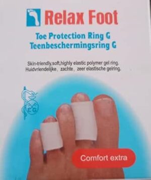 B0FBS1WR86- Relax Foot Toe Protection Ring G | Soft Polymer Gel Toe Separator & Protector | Skin-Friendly, Highly Elastic Foot Care Cushion for Corns, Blisters & Rubbing Relief | Comfort Extra