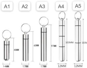 New Medicine Box Health Care Waterproof Aluminum Pill Box Case Bottle Cache Drug Holder For Traveling Camping Container Keychain (A1 One Room 4.8Cm*1.4cm)-B0FBLHMQHR