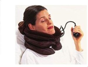 (B0FF2NC5VD) Inflatable Cervical Neck Traction Device - 3-Layer Air Pump Neck Stretcher for Pain Relief, Spinal Decompression, & Posture Support | Portable Home & Office Neck Pillow Collar