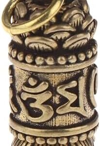 41qHm38EQvL._AC_ Keychains Brass Buddha Sutra Cylinder Pendant Keychain Hanging Necklace Jewelry Pill Box Medicine Case Container Bottle 1 Pc. Only 2.50cm-B0FCCBX6Z2