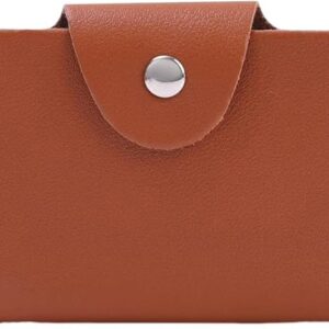 510eXVkGdkL._AC_SX679_ (1) (B0FFZMKG23) 20 Bits Card Case Leather Function Business Card Holder Men Women Credit Passport Card Bag ID Passport Card Wallet (Brown)