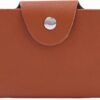 (B0FFZMKG23) 20 Bits Card Case Leather Function Business Card Holder Men Women Credit Passport Card Bag ID Passport Card Wallet (Brown)