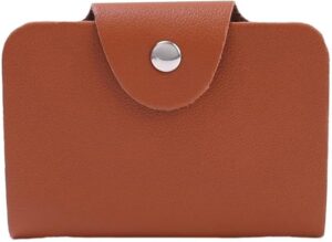 (B0FFZMKG23) 20 Bits Card Case Leather Function Business Card Holder Men Women Credit Passport Card Bag ID Passport Card Wallet (Brown)