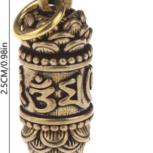 51FYuRUd8FL._AC_SX679_ Keychains Brass Buddha Sutra Cylinder Pendant Keychain Hanging Necklace Jewelry Pill Box Medicine Case Container Bottle 1 Pc. Only 2.50cm-B0FCCBX6Z2