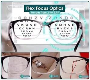 1Pcs Reading Auto-Focus Auto-Adjusting Dual-Focus Reading Glasses, Black, Alloy Frame, Plastic Lenses, 3.5*5.00 cm, 14.7g, Oval Shape, Unisex-Adults-B0CQWR4YJS