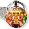 (B0FG1VTRMC) Cute Keychain Zodiac Time Gem Fashion Glass Keychains Key Ring Pendant Jewelry Gift