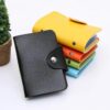 (B0FFZHHLR5) 20 Bits Card Case Leather Function Business Card Holder Men Women Credit Card Bag ID Card Wallet (Black)