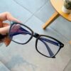 (B0FFZCCHWN) Rivet Anti Blue Light Glasses Frame For Men Women Retro Transparent Optical Spectacle Eyeglass Computer Blue Blocking Eyewear - Frame Color: C3 Black - L14.1Cm* lens higher 4.7cm
