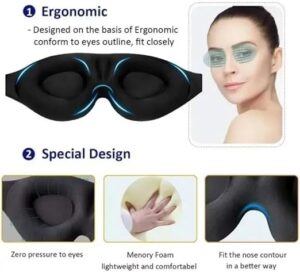 (B0FFG6GDV1)3D Sleep Mask Light Blocking Eye Mask for Sleeping Eyeshade Travel Sleep mask with Adjustable Strap for Man/Women For Office, Home, Camping, Airplanes and Travel Use (Dark RED)
