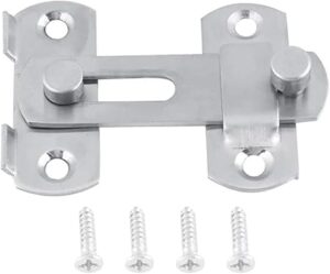 [1pcs] Stainless Steel Door Bolt Hasp Latch Lock – Sliding Door & Cabinet Security Lock with Screws
