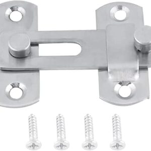 [1pcs] Stainless Steel Door Bolt Hasp Latch Lock – Sliding Door & Cabinet Security Lock with Screws