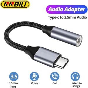 (B0FDW35PBT)-1pcs Nylon Braid USB Type C To 3.5mm Aux Adapter Type-c 3 5 Jack Audio Cable Earphone Cable Converter