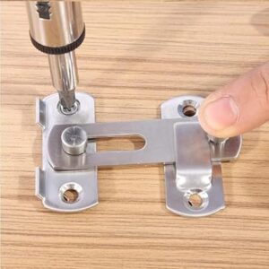 [1pcs] Stainless Steel Door Bolt Hasp Latch Lock – Sliding Door & Cabinet Security Lock with Screws