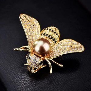 B0FBLBKGWB-  Design Insect Series Brooch Women Delicate Little Bee Brooches Crystal Rhinestone Pin Brooch Jewelry Gifts For Girl