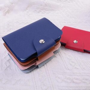 (B0FFZHHLR5) 20 Bits Card Case Leather Function Business Card Holder Men Women Credit Card Bag ID Card Wallet (Black)