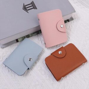 (B0FFZMKG23) 20 Bits Card Case Leather Function Business Card Holder Men Women Credit Passport Card Bag ID Passport Card Wallet (Brown)