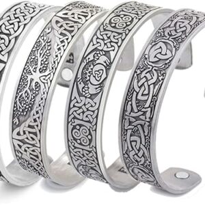 (B0DT8G3KW5)1Pcs Classic Bio Magnetic Copper Color Alloy Bracelet Cuff Bangle for Men Women Fashion Jewelry Gifts As Shown