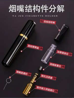 (B0FG1Y2FJF)Filtration Cigarette Mouthpiece Handheld Reusable Reduce Tar Holder Filters 5 Pcs Set Smoking Accessories