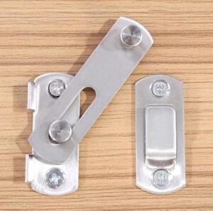 [1pcs] Stainless Steel Door Bolt Hasp Latch Lock – Sliding Door & Cabinet Security Lock with Screws