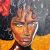 (B0FF7KPFMK) Hand-Painted Acrylic Portrait of a Woman (40x30 cm) - Original Vibrant Canvas Art for Modern Home Decor | Expressive Wall Art Piece, Unique Gift