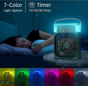 offer Portable Air Conditioner Fan Cooling Mini Evaporative Air Cooler Water Fan with 5 Sprays, 7 Colors LED Personal AC USB Desk Fan for Office,Home Kitchen,Bedroom,Dorm,Random-B0FDKZ4Z7V