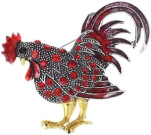 B0FBL4D1XT- Cute Colour Rooster Brooches Pin For Women Enamel Animal Brooch Broches Crystal Cock Jewelry Pins Gift