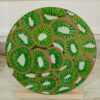 (B0FFFN2V9L)Handmade Circular Canvas Art Print-Vibrant Kiwi Fruit Slice Painting (27cm Diameter) | Modern Kitchen Decor, Unique Wall Art, Ready to Hang | Perfect Gift for Foodies & Home Decor(F001)