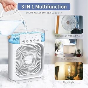 offer Portable Air Conditioner Fan Cooling Mini Evaporative Air Cooler Water Fan with 5 Sprays, 7 Colors LED Personal AC USB Desk Fan for Office,Home Kitchen,Bedroom,Dorm,Random-B0FDKZ4Z7V