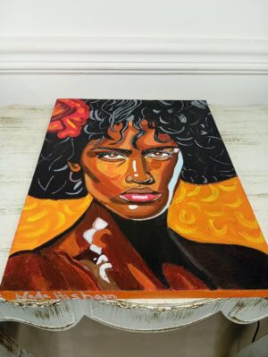 (B0FF7KPFMK) Hand-Painted Acrylic Portrait of a Woman (40x30 cm) - Original Vibrant Canvas Art for Modern Home Decor | Expressive Wall Art Piece, Unique Gift