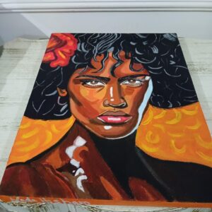 71sZErJYkvL._AC_SL1500_ (B0FF7KPFMK) Hand-Painted Acrylic Portrait of a Woman (40x30 cm) - Original Vibrant Canvas Art for Modern Home Decor | Expressive Wall Art Piece, Unique Gift